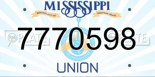 7770598 Mississippi License Plate
