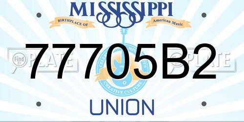 77705B2 Mississippi License Plate