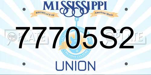 77705S2 Mississippi License Plate