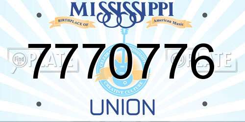 7770776 Mississippi License Plate