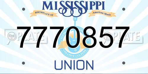7770857 Mississippi License Plate