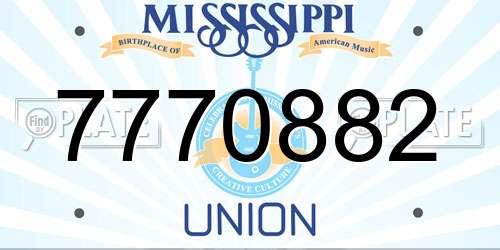 7770882 Mississippi License Plate