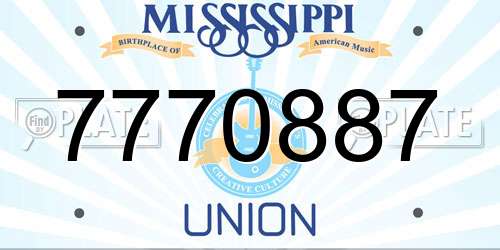 7770887 Mississippi License Plate