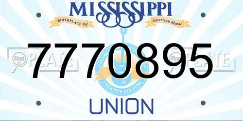 7770895 Mississippi License Plate