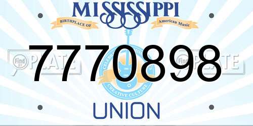 7770898 Mississippi License Plate