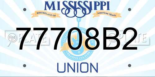 77708B2 Mississippi License Plate