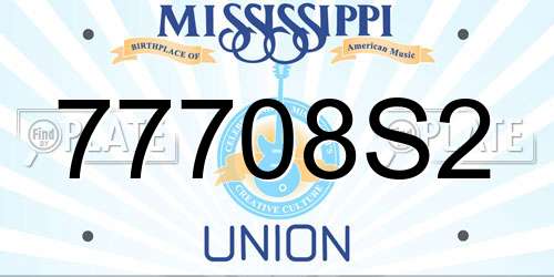 77708S2 Mississippi License Plate