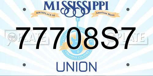 77708S7 Mississippi License Plate