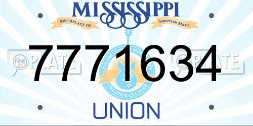7771634 Mississippi License Plate