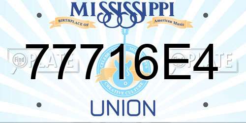77716E4 Mississippi License Plate