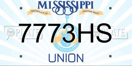 7773HS Mississippi License Plate