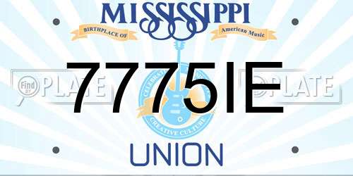 7775IE Mississippi License Plate