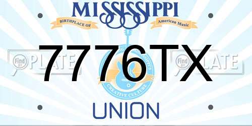 7776TX Mississippi License Plate