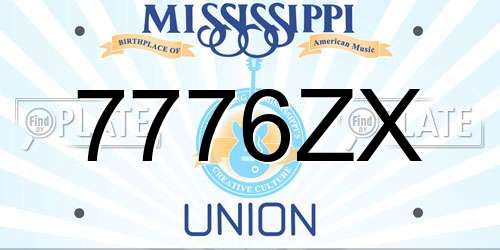 7776ZX Mississippi License Plate