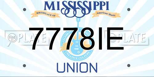 7778IE Mississippi License Plate