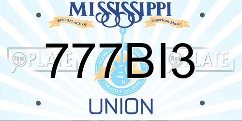 777BI3 Mississippi License Plate