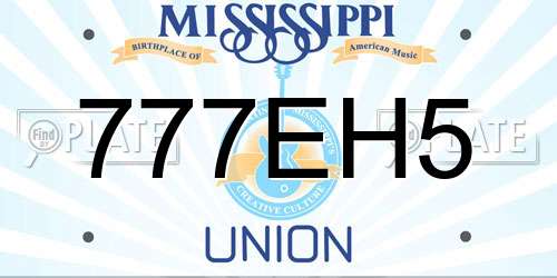 777EH5 Mississippi License Plate