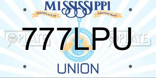 777LPU Mississippi License Plate