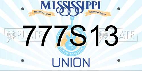 777S13 Mississippi License Plate
