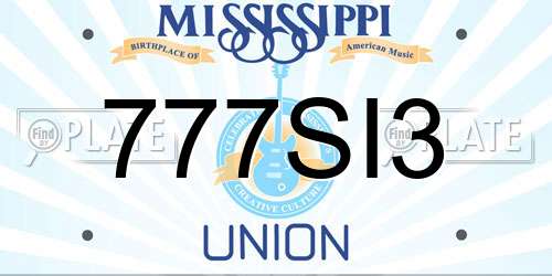 777SI3 Mississippi License Plate