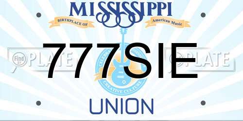 777SIE Mississippi License Plate