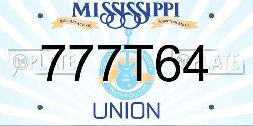 777T64 Mississippi License Plate