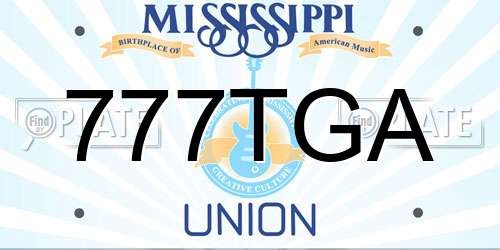 777TGA Mississippi License Plate