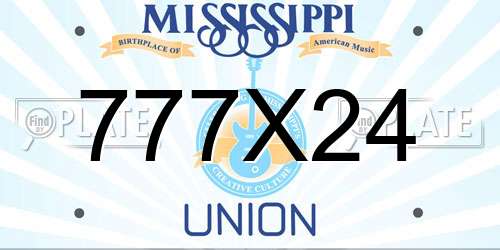 777X24 Mississippi License Plate