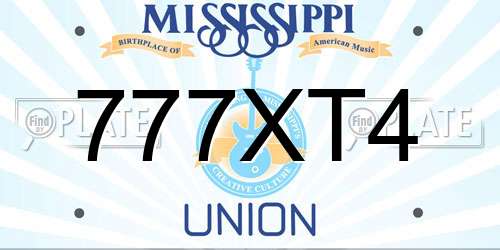 777XT4 Mississippi License Plate