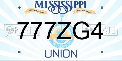 777ZG4 Mississippi License Plate