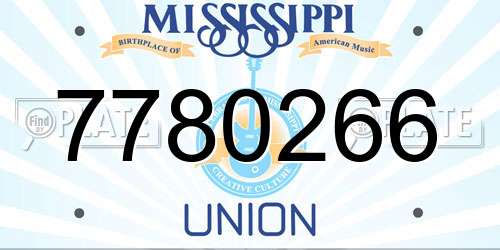 7780266 Mississippi License Plate