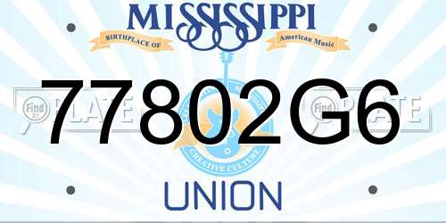 77802G6 Mississippi License Plate