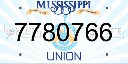 7780766 Mississippi License Plate