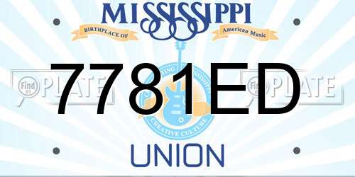 7781ED Mississippi License Plate