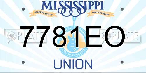 7781EO Mississippi License Plate