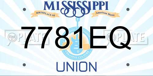 7781EQ Mississippi License Plate