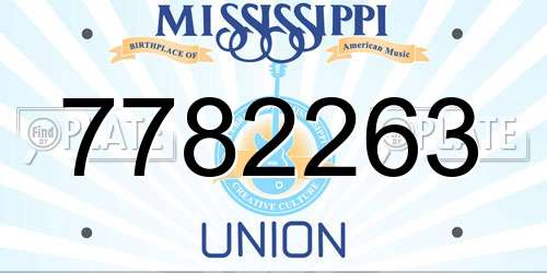 7782263 Mississippi License Plate