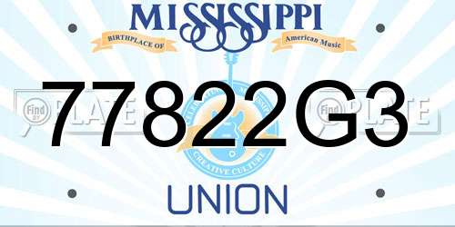 77822G3 Mississippi License Plate