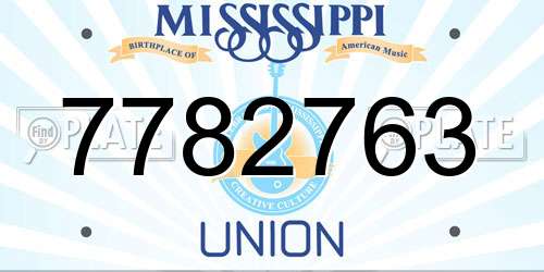 7782763 Mississippi License Plate