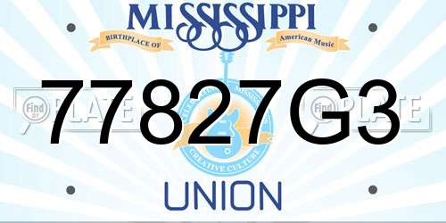77827G3 Mississippi License Plate