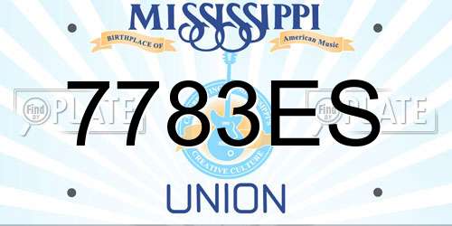 7783ES Mississippi License Plate