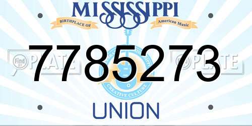 7785273 Mississippi License Plate