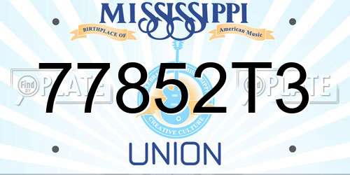 77852T3 Mississippi License Plate