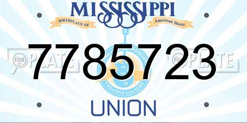 7785723 Mississippi License Plate