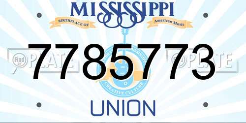 7785773 Mississippi License Plate