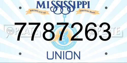 7787263 Mississippi License Plate