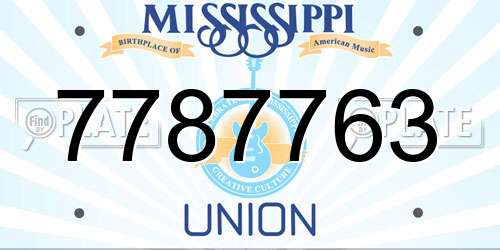 7787763 Mississippi License Plate