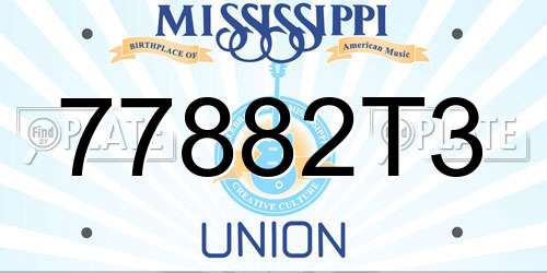 77882T3 Mississippi License Plate