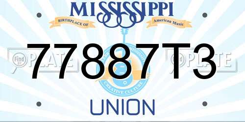 77887T3 Mississippi License Plate