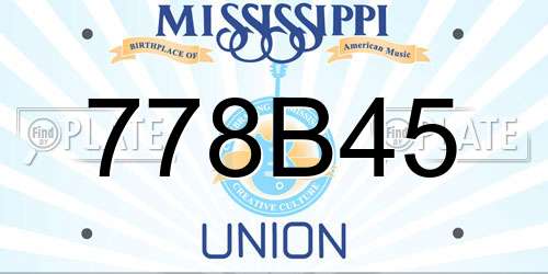 778B45 Mississippi License Plate